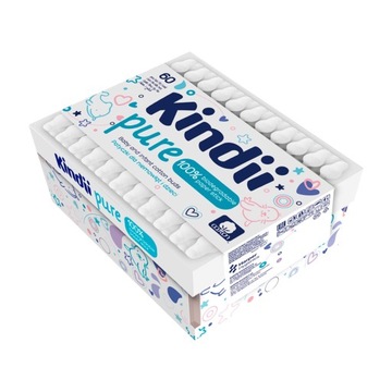 KINDII PURE PATYCZKI HIGIENICZNE DLA DZIECI 60 szt
