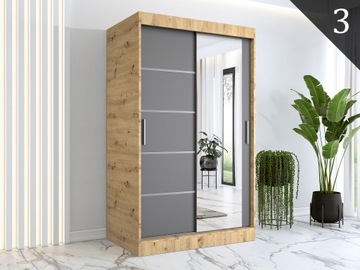 Szafa przesuwna garderoba 120 cm artisan lustro