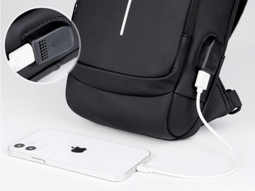 НАРЕМЕННАЯ СУМКА, ЧЕРНАЯ НАСТЕННАЯ СУМКА, ВОДОНЕПРОНИЦАЕМЫЙ USB POWER BANK