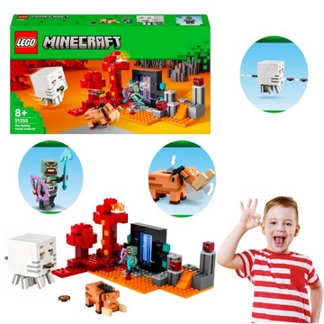 LEGO MINECRAFT ZASADZKA W PORTALU DO NETHERU WOJOWNIK STRZELAJĄCY GHAST