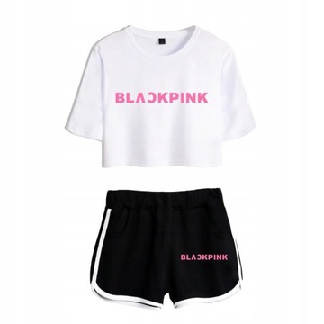 СПОРТИВНЫЙ КОСТЮМ BLACKPINK, ШОРТЫ, ФУТБОЛКА ДЛЯ ФИТНЕСА.