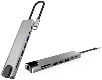 ADAPTER THUNDERBOLT HDMI 4K RJ45 SD TF USB C 3.1