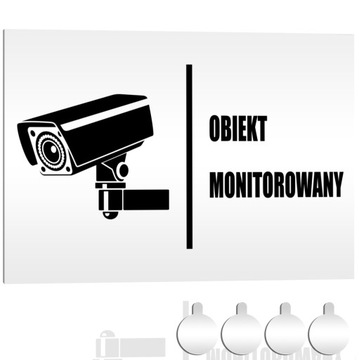Tabliczka PCV Informacyjna OBIEKT MONITOROWANY 30x20 Druk UV +przylepce