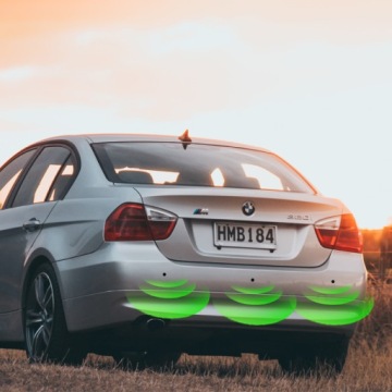 4X ДАТЧИКИ ПАРКОВКИ ЗАДНЕГО ХОДА LED ДИСПЛЕЙ LCD КОМПЛЕКТ ПЕРЕДНИЙ ЗАДНИЙ ЧЕРНЫЙ