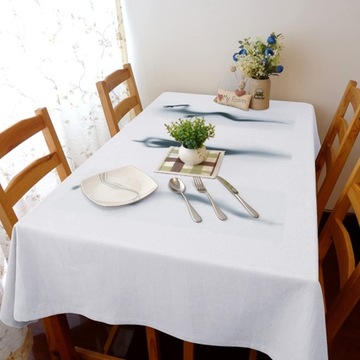 Скатерть БЕЛАЯ 140х260 ТОЛСТАЯ МАТОВАЯ ГЛАДКАЯ ДЛЯ УНИВЕРСАЛЬНОГО СТОЛИКА