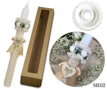 КРЕЩЕННАЯ СВЕЧА для КРЕЩАТЕЛЬНАЯ СВЕЧА с ИМЕНЕМ для МАЛЬЧИКА ДЕВОЧКИ Август