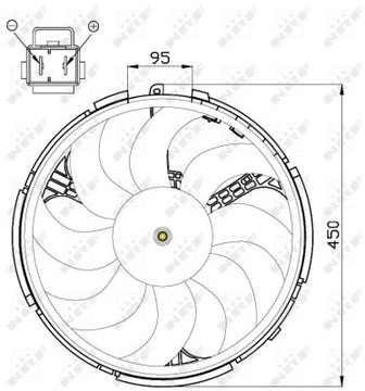 VENTILÁTOR CHLADIČŮ 200W 47506 NRF FIAT STILO