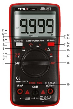 ЦИФРОВОЙ МУЛЬТИМЕТР, ЖК-ДИСПЛЕЙ TRUE RMS