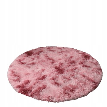 pluszowy dywan okrągły 120cm (czerwony róż)