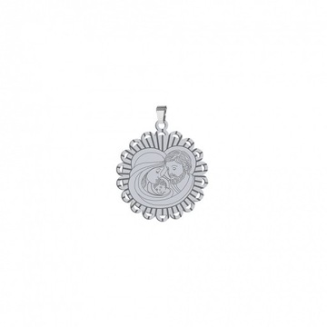 СЕРЕБРЯНАЯ МЕДАЛЬ СВЯТОЕ СЕМЕЙСТВО 925 ПОДАРОК ​​ПРИЧИНЕНИЕ КРЕЩЕНИЕ БЕСПЛАТНАЯ ГРАВИРОВКА