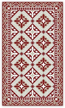 Dywan winylowy czerwony wzór retro 90x135cm