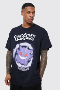 BOOHOO T-SHIRT MĘSKI OVERSIZE Z NADRUKIEM R.L M229014