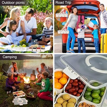 Разделенная коробка для закусок Crisper Box с 8 отделениями и контейнером для закусок