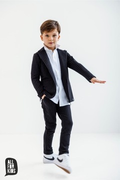 Czarny garnitur w paski All for Kids. 104/110