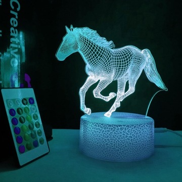 3D LED USB ночник ЛОШАДЬ