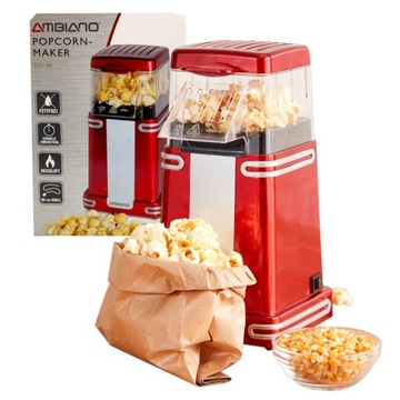 Urządzenie, maszynka do popcornu popcorn domowy retro Ambiano bez tłuszczu