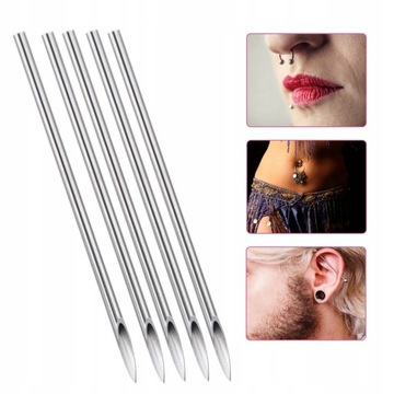 100x igła do przekłuwania piercing - 14G