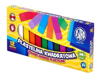 Plastelina 12 kolorów kwadratowa Astra