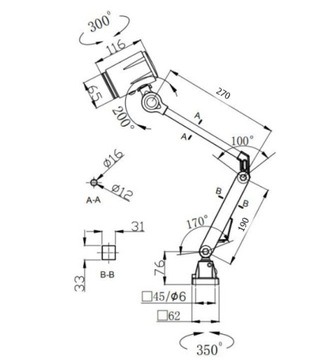 Lampa obrabiarkowa na przegubie M2S 9.5W 24V