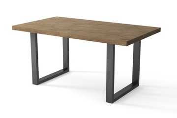 Stół LOFT Czarny Nogi Metal DĄB LANCELOT 80x140 cm