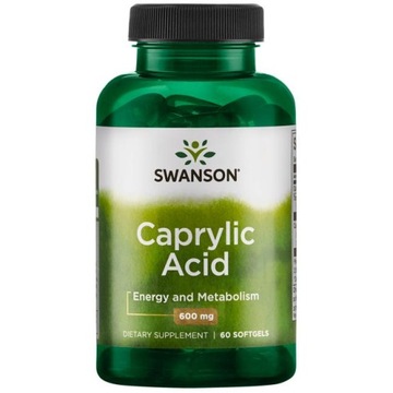 SWANSON Caprylic Acid 600 mg 60 kaps.