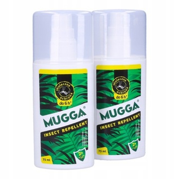 2x Silny spray aerozol rozpylacz na komary i kleszcze zestaw 75ml MUGGA