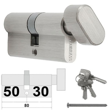 WKŁADKA GAŁKA 30/50 ALUBRASS NIKIEL SATYNA