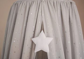 Муслиновый балдахин над кроватью, цвет СВЕТЛО-СЕРЫЙ.