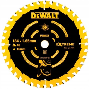 DEWALT DT10303 TARCZA PILARSKA DO DREWNA 184x16mm