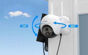 НАРУЖНАЯ СОЛНЕЧНАЯ ВРАЩАЮЩАЯСЯ КАМЕРА БЕСПРОВОДНАЯ WIFI 2K 3MPx 4X ZOOM 2 шт.