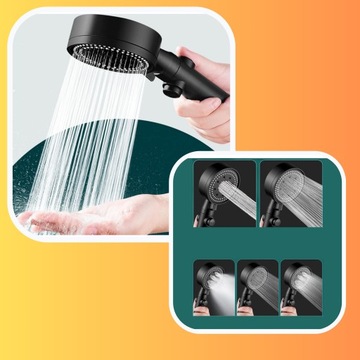 SŁUCHAWKA PRYSZNICOWA CZARNA DO PRYSZNICA UNIWERSALNA SLUCHAWKA