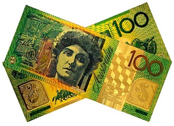 Коллекционная позолоченная банкнота АВСТРАЛИЯ 100 долларов ДЖОН МОНАШ