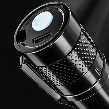 ТАКТИЧЕСКИЙ ФОНАРЬ СВЕТОДИОДНЫЙ ЗУМ, ПЕРЕЗАРЯЖАЕМЫЙ КАРМАН С КРЫШКОЙ USB + ЧЕХОЛ