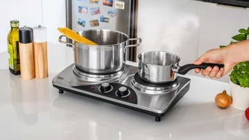 ПОРТАТИВНАЯ ЭЛЕКТРИЧЕСКАЯ ПЛИТА С ДВУМЯ КОНФОРМАМИ, 2500ВТ