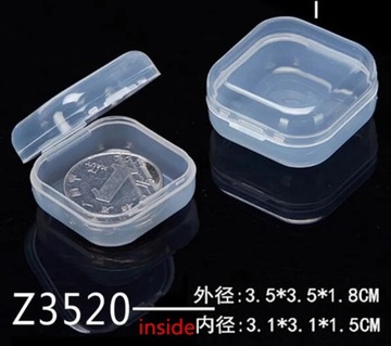 50pcs Transparent small box mini parts box plastic box small square box