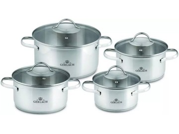 Garnki GERLACH VIVA Zestaw 8 Elementów Indukcja