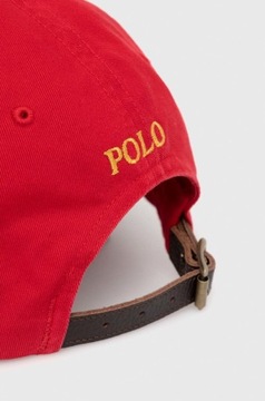 Polo Ralph Lauren czapka z daszkiem bawełniana kolor czerwony gładka 710892