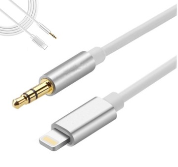 Kabel Przejściówka AUX Lightning Audio iPhone mini Jack 3,5 iPhone iPad 1M