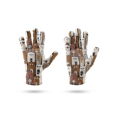 Женские и мужские перчатки с принтом панды, зимние противоскользящие