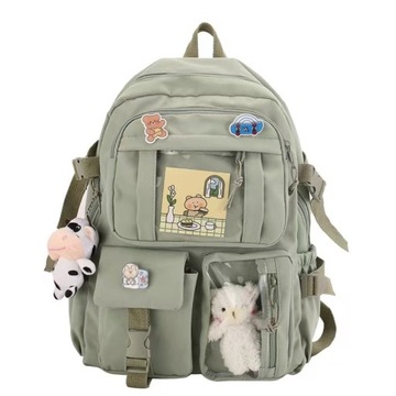 Plecak szkolnywielokomorowy KAWAII innmarkazielony