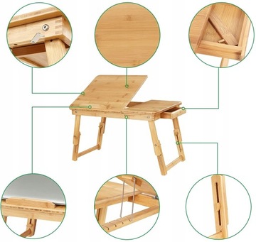 Регулируемый столик для ноутбука с деревянной подставкой