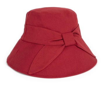 Kapelusz Bucket Hat Rybacki Damski Młodzieżowy Bawełniany z Kokardą 56