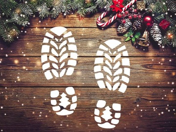 Наклейка Следы обуви Санты Новогоднее украшение