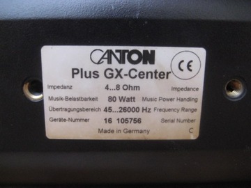 Canton Plus GX Center 80 Вт 4..8 Ом Центральный динамик