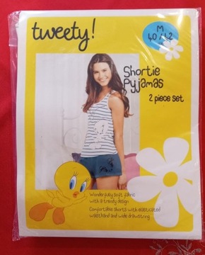 Piżama damska TWEETY 2-częściowa, koszulka + spodenki, roz. M 40/42