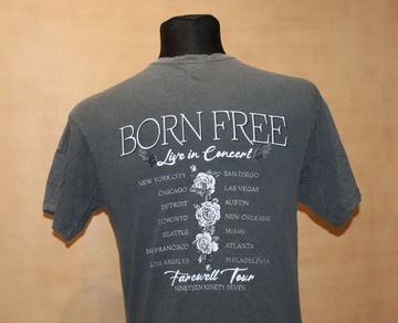T-shirt szary muzyczny koszulka BORN FREE New Look rozm. M/L