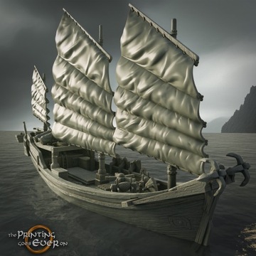 Oriental Pirate Junk Ship The Printing Goes Ever O