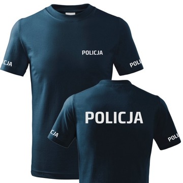 koszulka POLICJA odblaskowa z certyfikatem r. 4XL