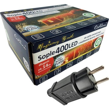LAMPKI CHOINKOWE SOPLE 400LED WEW/ZEW FLASH 14 M NA CHOINKĘ CHOINKA BIAŁE