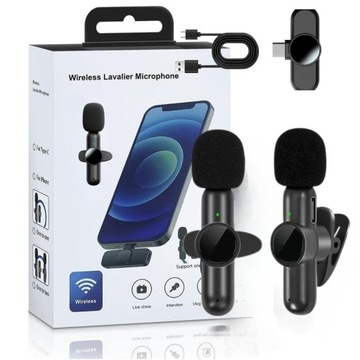 2x MIKROFON BEZPRZEWODOWY KRAWATOWY USB-C
